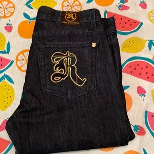 Rock republic dark wash jeans. Size 29. 8 inch rise   35 inseam